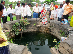 Photo of Ground water level at Surodi Village after Watershed Development Project